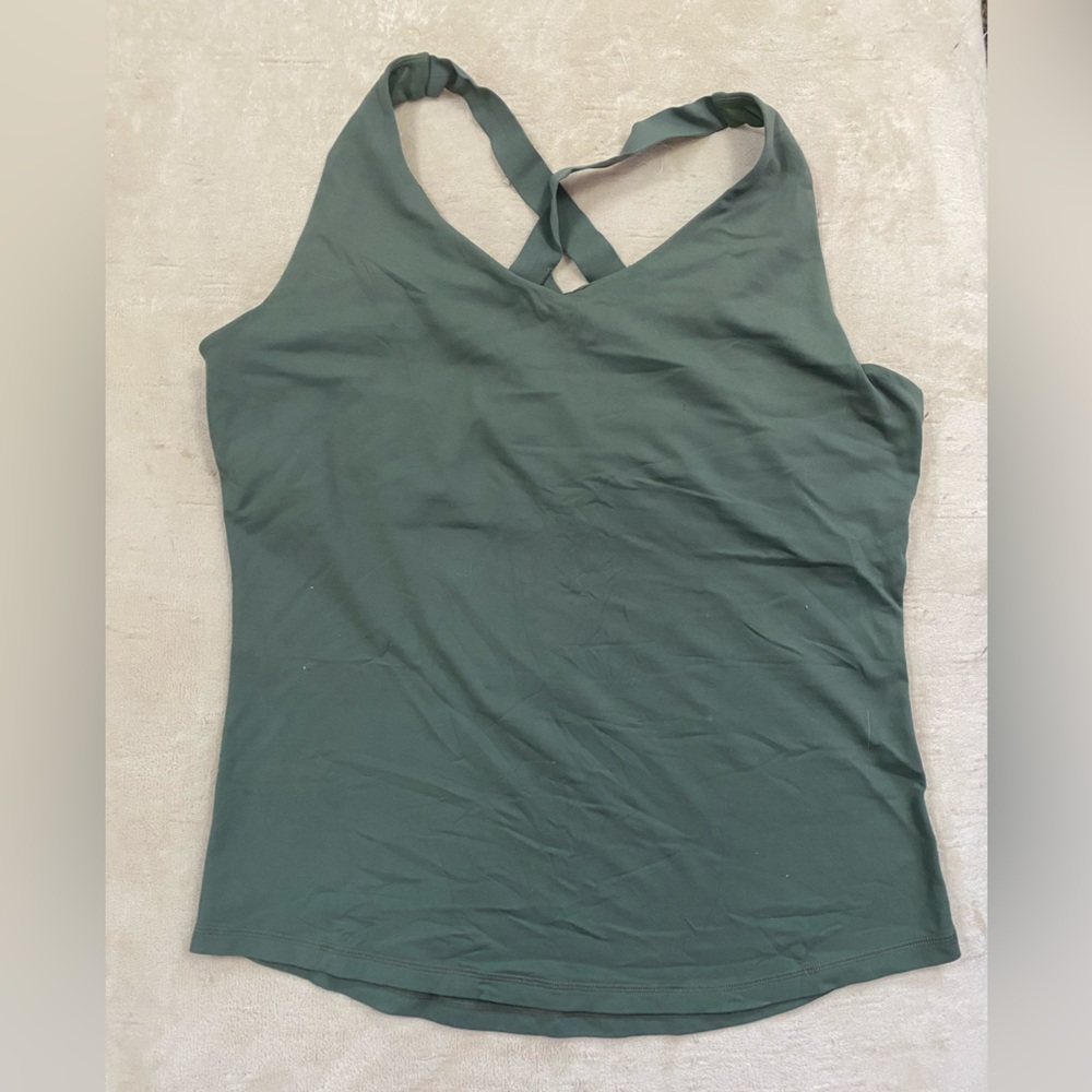 Prana Forest Green Cross-Back Tank Top